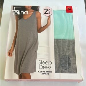 Felina | Intimates & Sleepwear | Felina Cotton Modal Sleep Dress 2pack Gray  And Tiffany Blue Medium Nwt | Poshmark